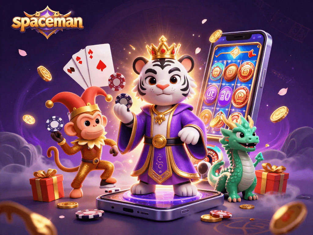 Engage in the spaceman-themed casino adventure with vibrant characters and dynamic elements.