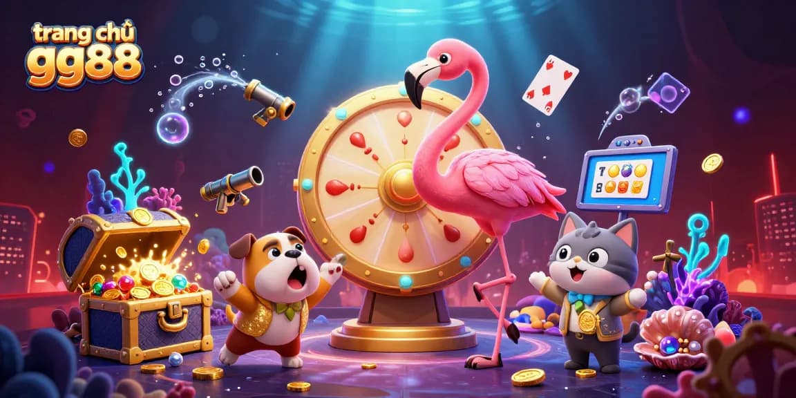 Spin for prizes at trang chủ gg88 with a colorful game show host and thrilling game elements.