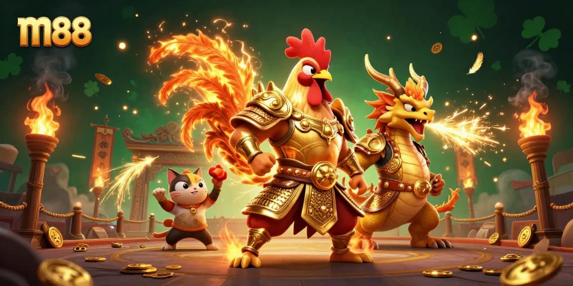 Win big at m88 with captivating gaming action featuring vibrant characters and casino elements.