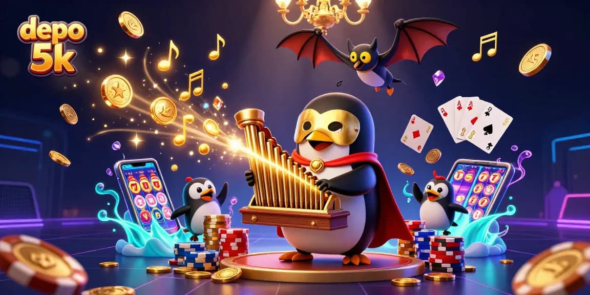 Experience thrilling wins with depo 5k as golden coins burst from the captivating slot game.