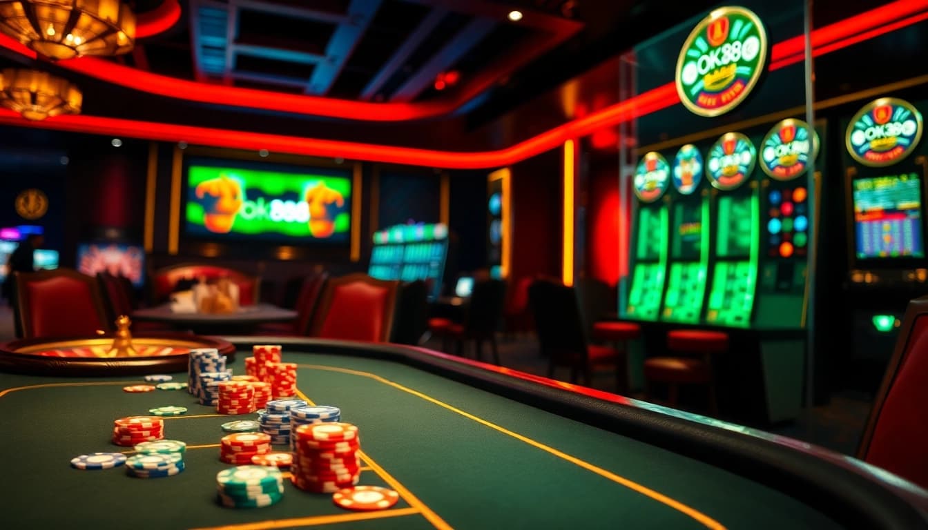 Experience the thrill of winning at ok88's luxurious casino tables.
