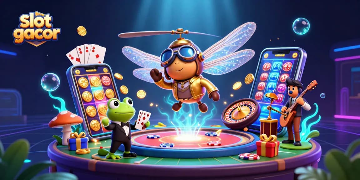 Spin the reels with slot gacor's vibrant casino scene showcasing exciting game elements.