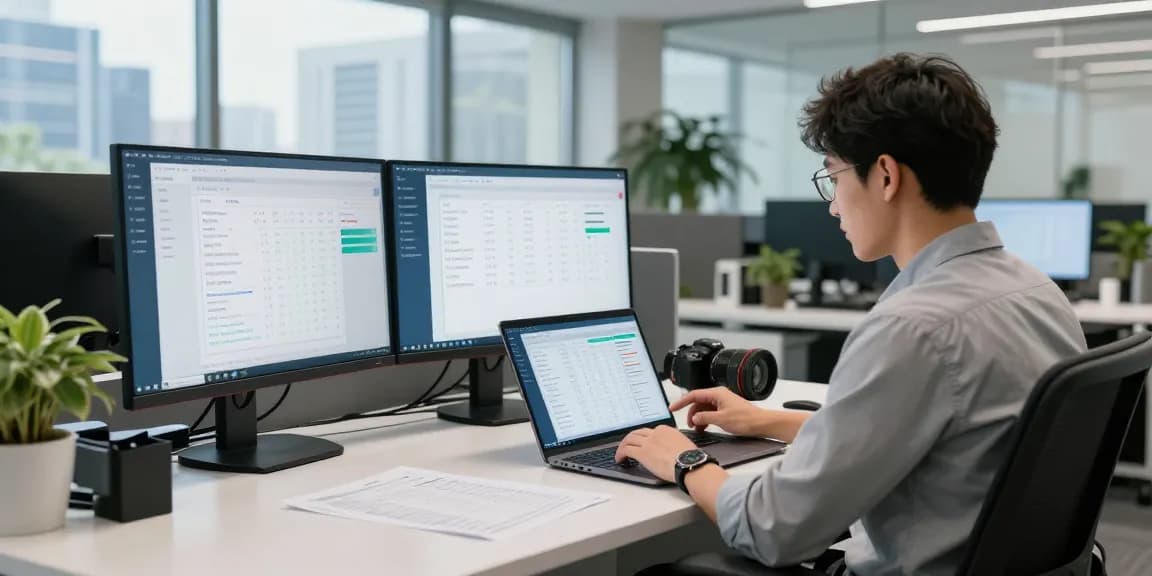 Analyze digital receipts with advanced tech to detect fraud receipt in a modern office