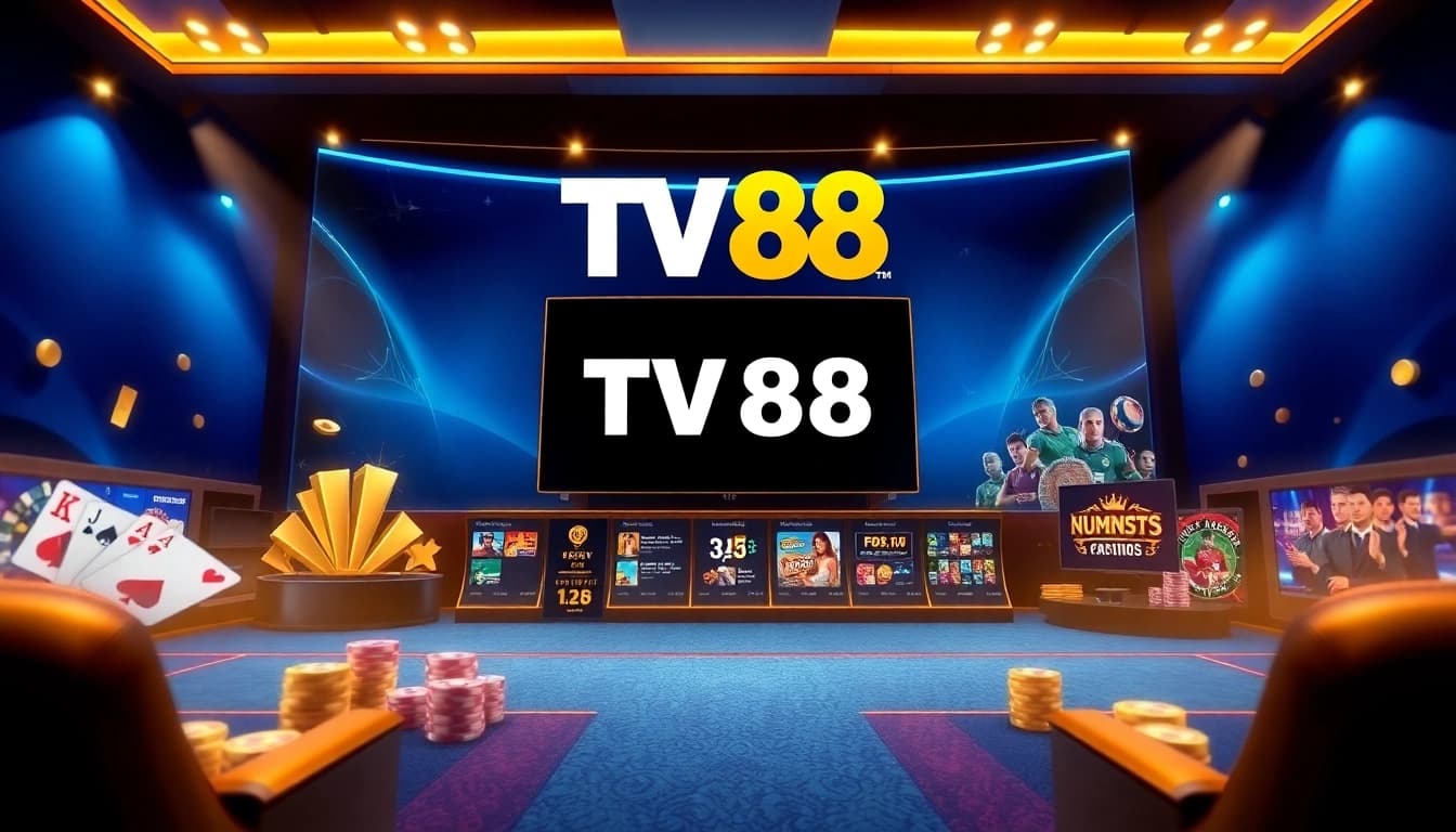 TV88 online betting platform interface showcasing games and secure transactions.
