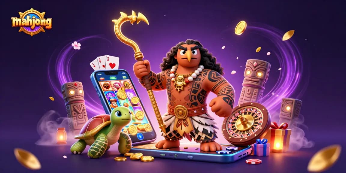 Engage in exciting mahjong gameplay with vibrant casino elements and captivating characters.