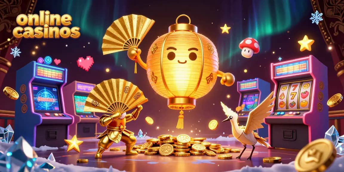 Experience vibrant online casinos with golden lantern spirits and dynamic gaming elements.