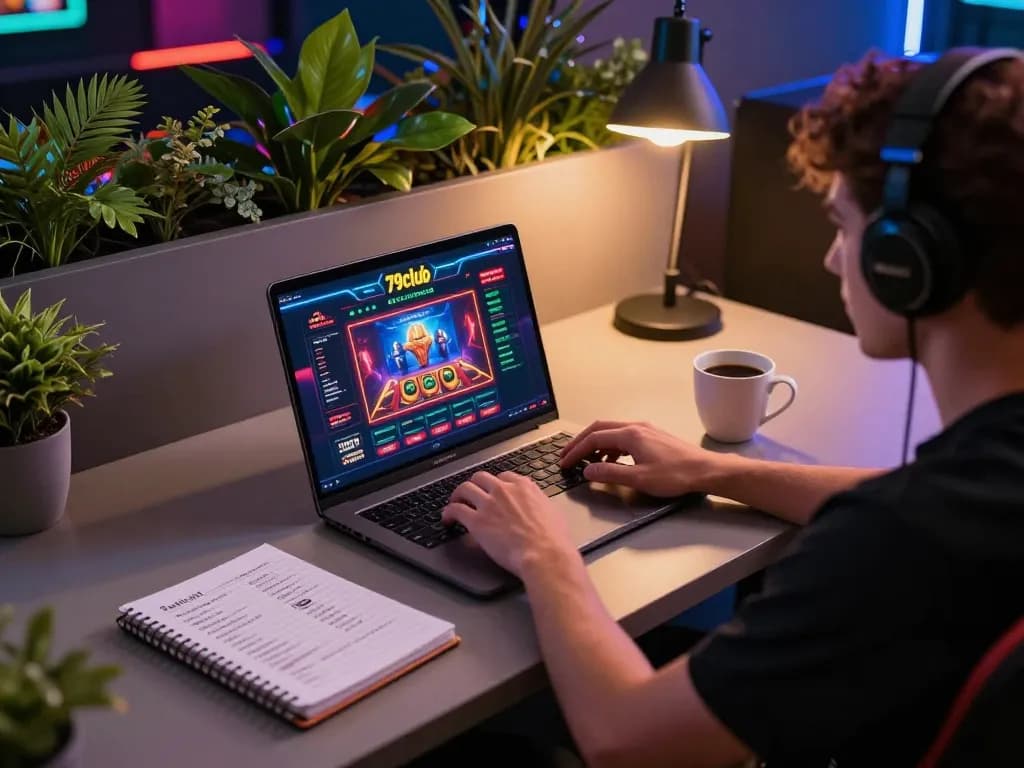 Engaged player using 79club online casino interface for a dynamic gaming experience.