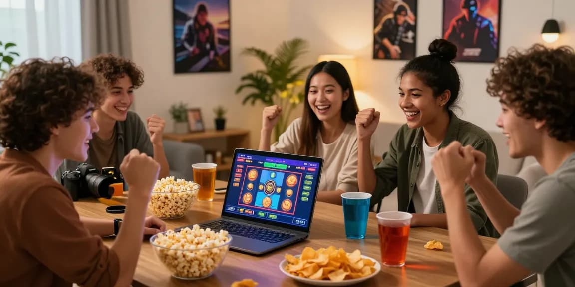 Kudaliar89, pengalaman bermain slot online yang seru bersama teman-teman di ruang tamu modern.