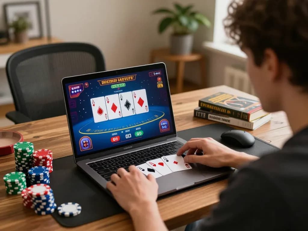 Playing blackjack on laptop at home, exploring casino esteri online options for players