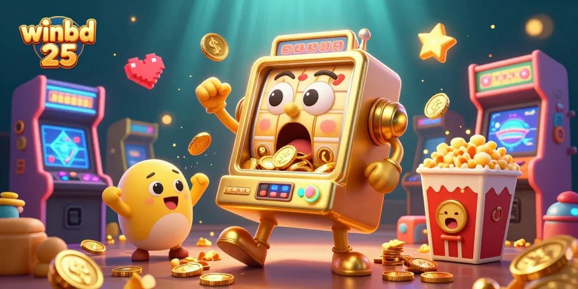 Experience the excitement of winbd 25 with golden slot machines and dazzling casino elements.