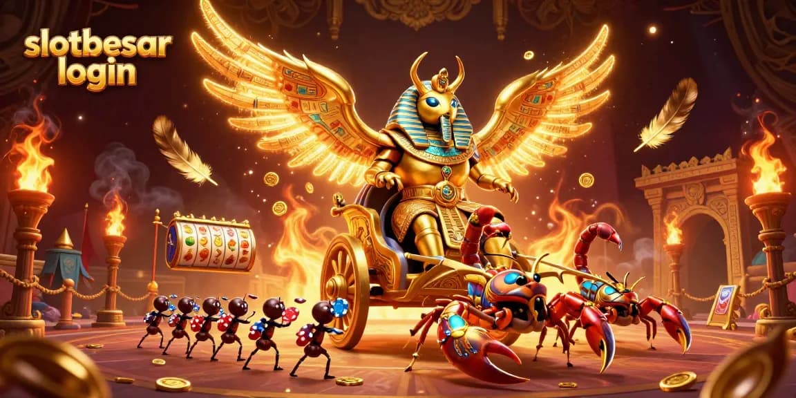 Experience excitement with slotbesar login as golden scarabs and scorpions illuminate your gaming adventure.