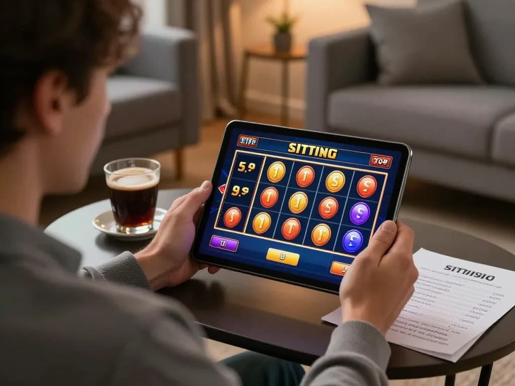 Engaging online gaming session on a situs slot platform with a player focused on strategy.