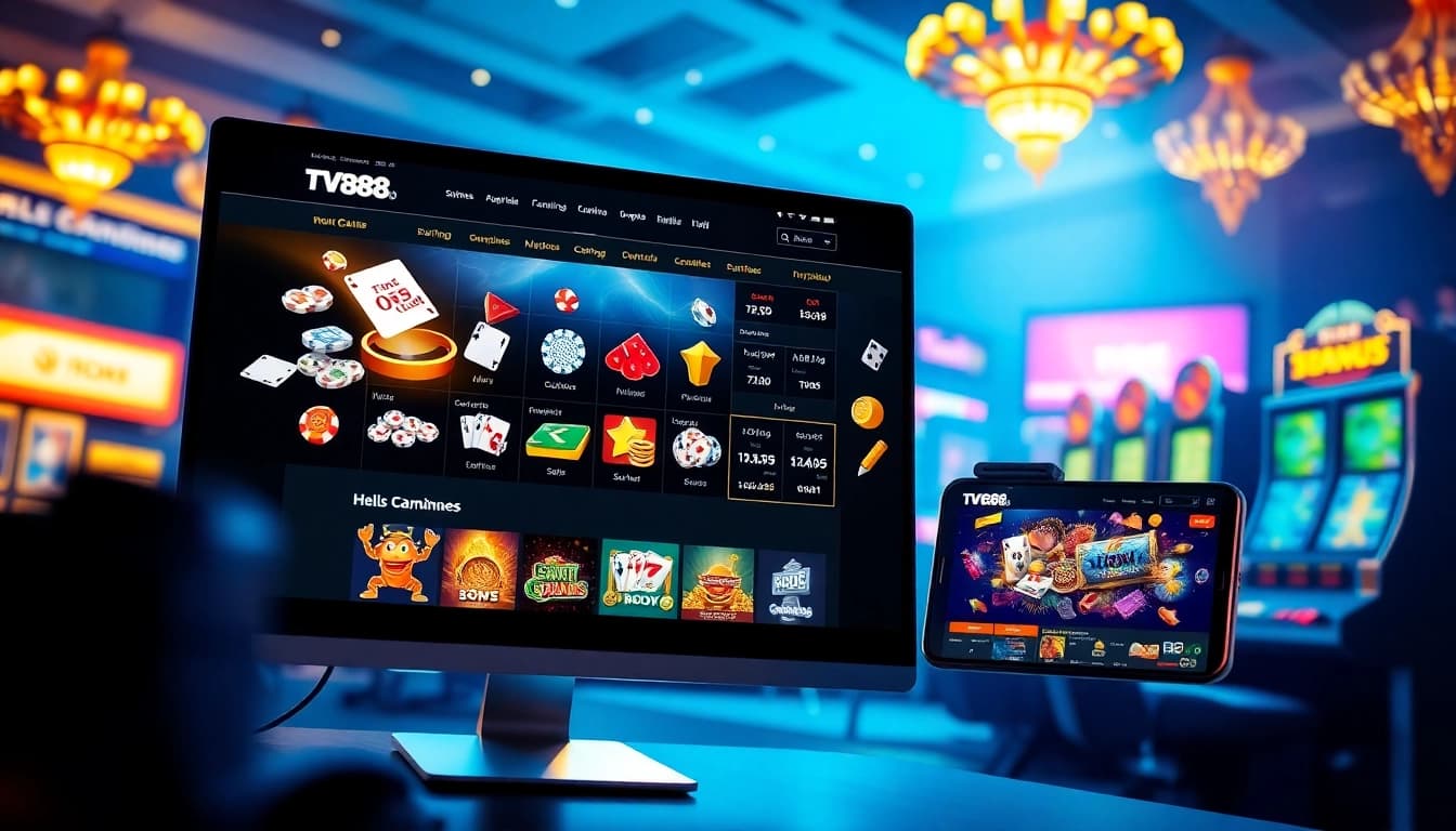 Exciting gaming experience at TV88 with diverse games on desktop and mobile interfaces.
