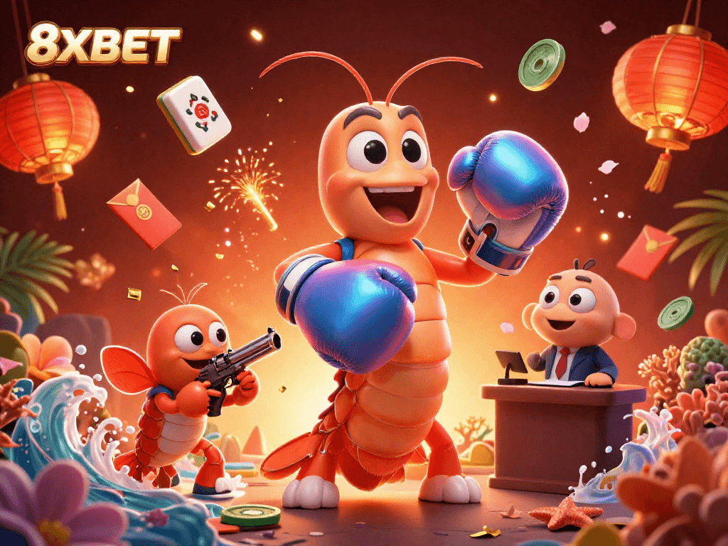 Experience thrilling wins at 8XBET with a vibrant casino scene filled with excitement and dynamic elements.
