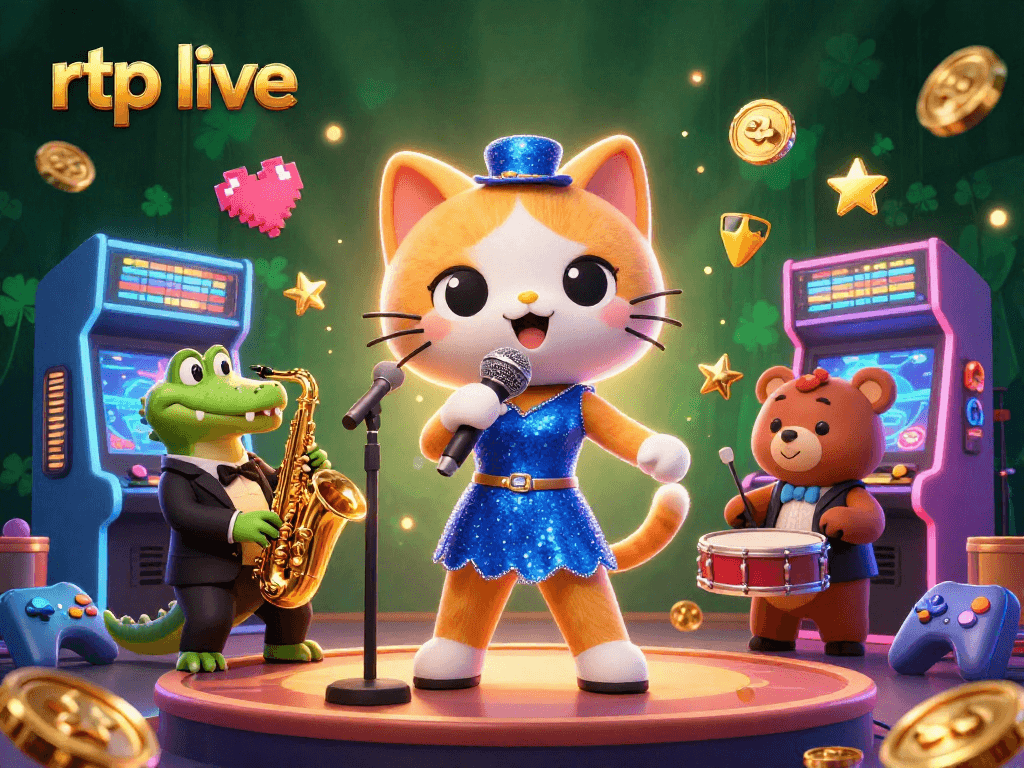 Experience the excitement of rtp live with vibrant characters and casino elements in a dynamic scene.