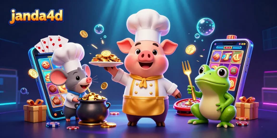 Janda4d menghadirkan suasana slot online menarik dengan chef babi, tikus, dan katak dalam permainan berhadiah.