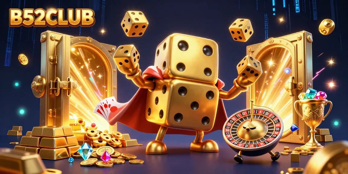 B52CLUB dazzles with golden dice and treasure, offering players epic gaming adventures.