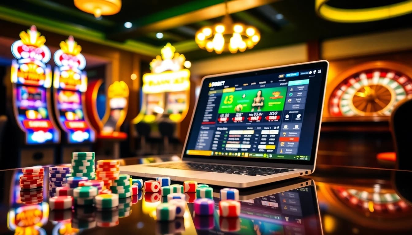 Experience SBOBET's exciting online betting environment with vibrant chips and fast-paced action.
