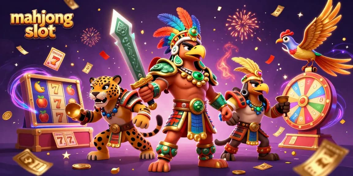 Engage in winning actions with mahjong slot amidst dynamic 3D vibrant casino elements.