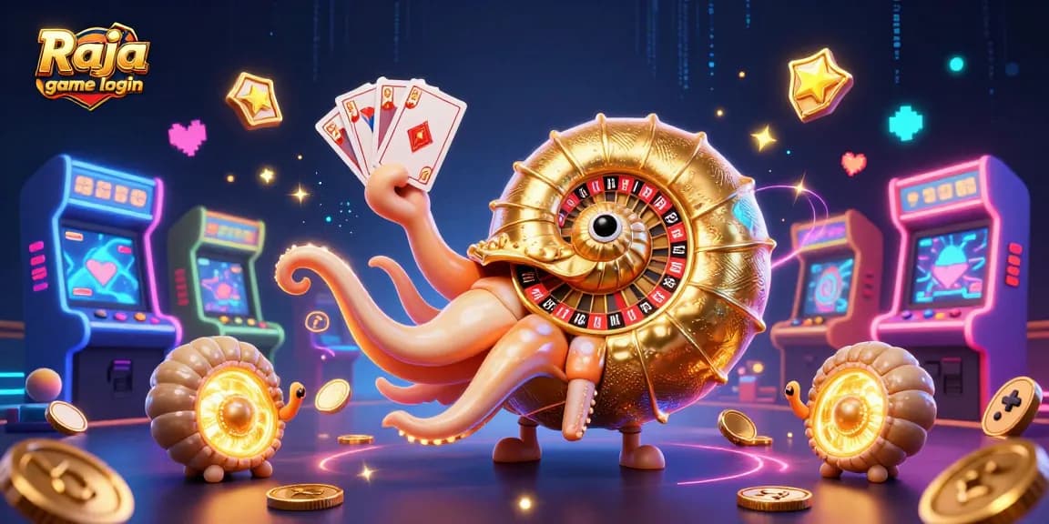 Engage in thrilling gameplay with the vibrant 3D depiction of Raja game login and casino excitement.
