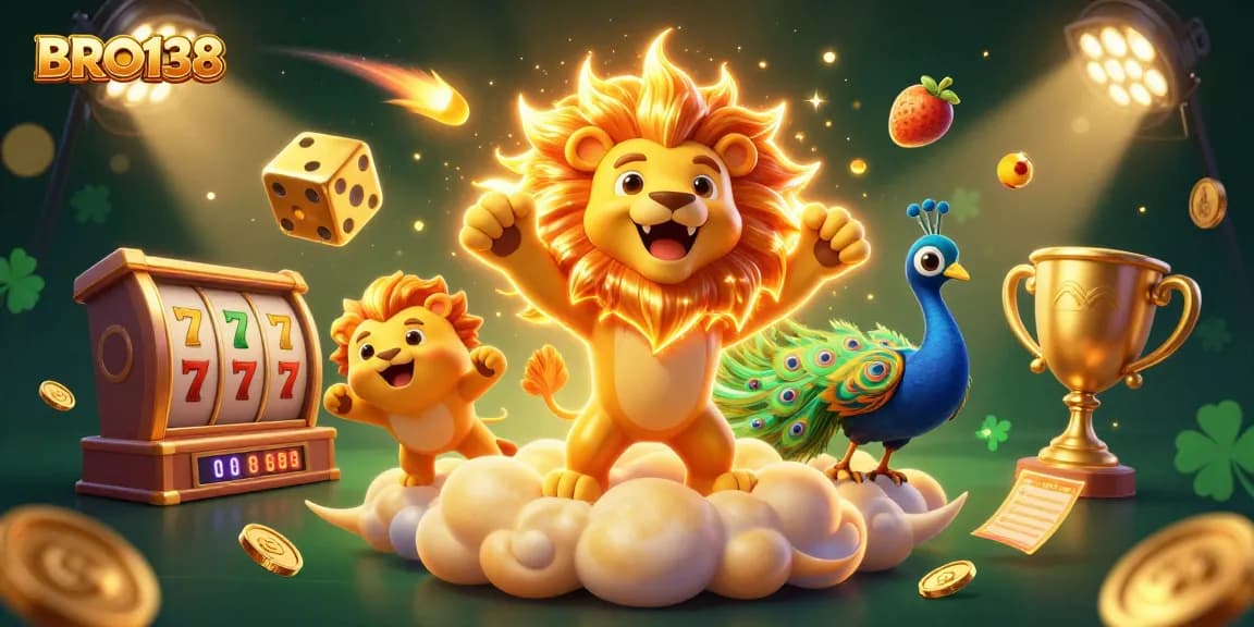 Experience thrilling excitement at BRO138 with dynamic slot reels and a vibrant casino atmosphere.