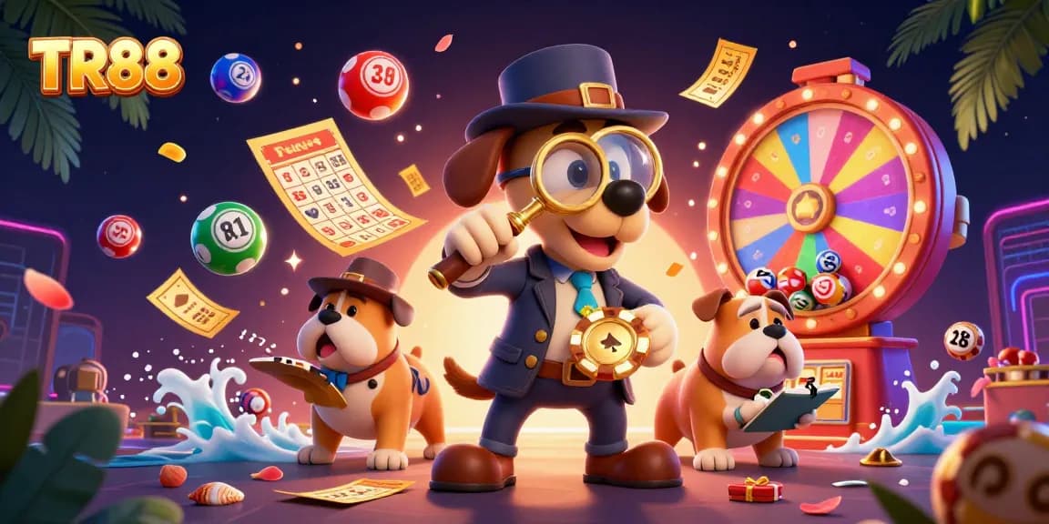 Join the TR88 adventure as a detective and companion uncover treasure clues amidst exciting casino games.