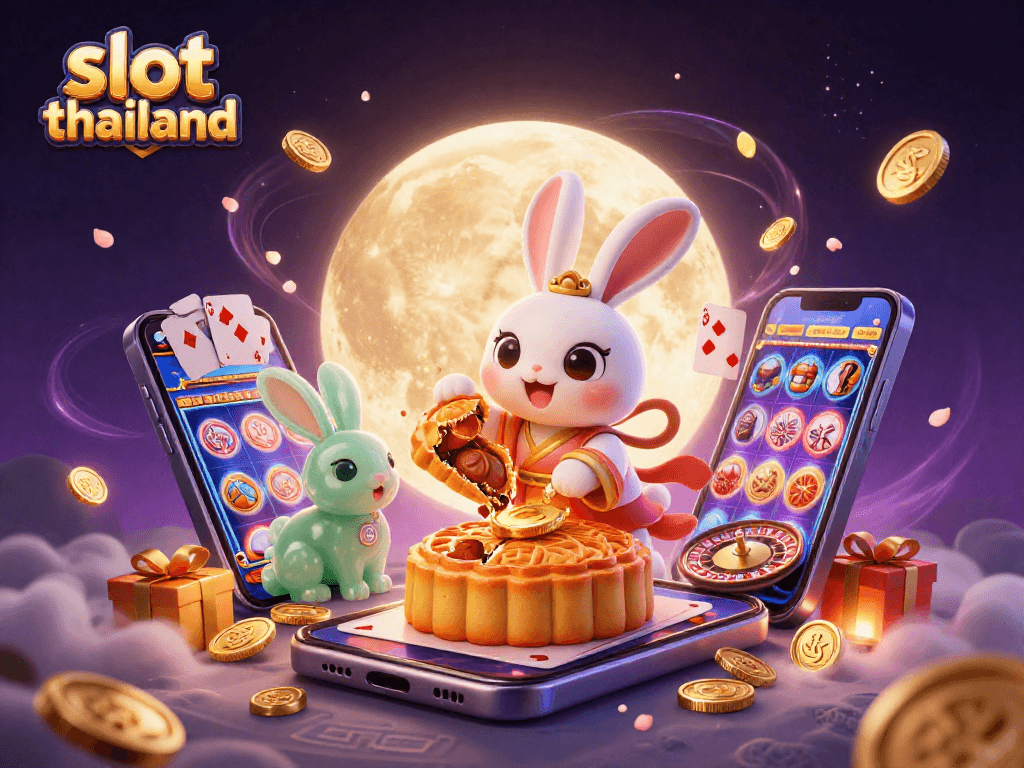 Engage in exciting slot thailand action with a whimsical illustration of characters amidst vibrant casino motifs.