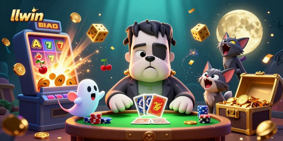 Watch llwin's lively 3D casino scene featuring characters and dynamic game elements in action.