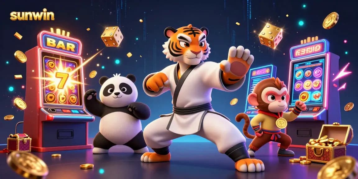 Experience sunwin's exciting gameplay with vibrant casino elements and characters in action.