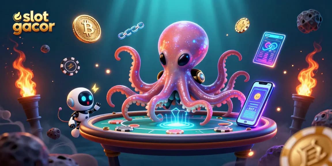 Experience the excitement of slot gacor with our vibrant alien octopus scene, showcasing dynamic gaming elements.