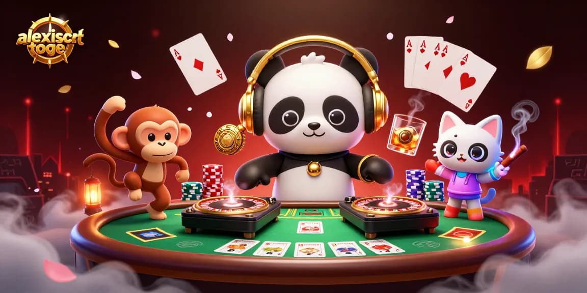 Experience thrilling gameplay with alexistogel in this dynamic casino scene featuring vibrant characters and gaming elements.