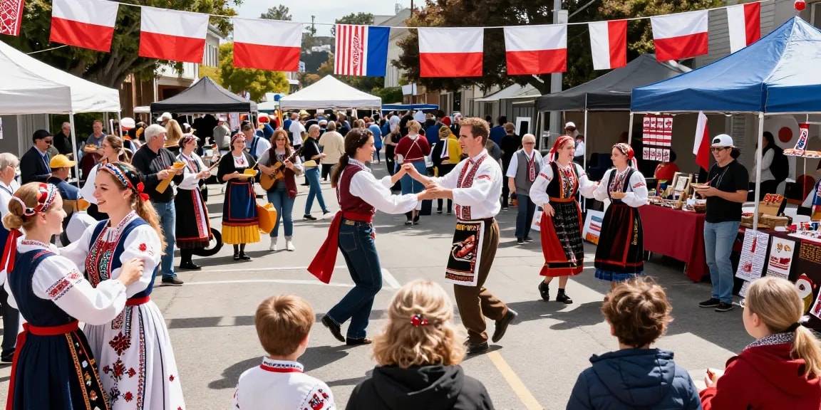 Community celebration at Polish cultural festival in San Francisco showcasing diverse attendees and traditional elements, from https://www.sfpol.com/.
