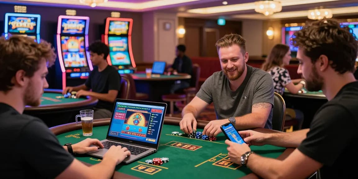 Engaging players at credit card casinos enjoying games with vibrant atmosphere