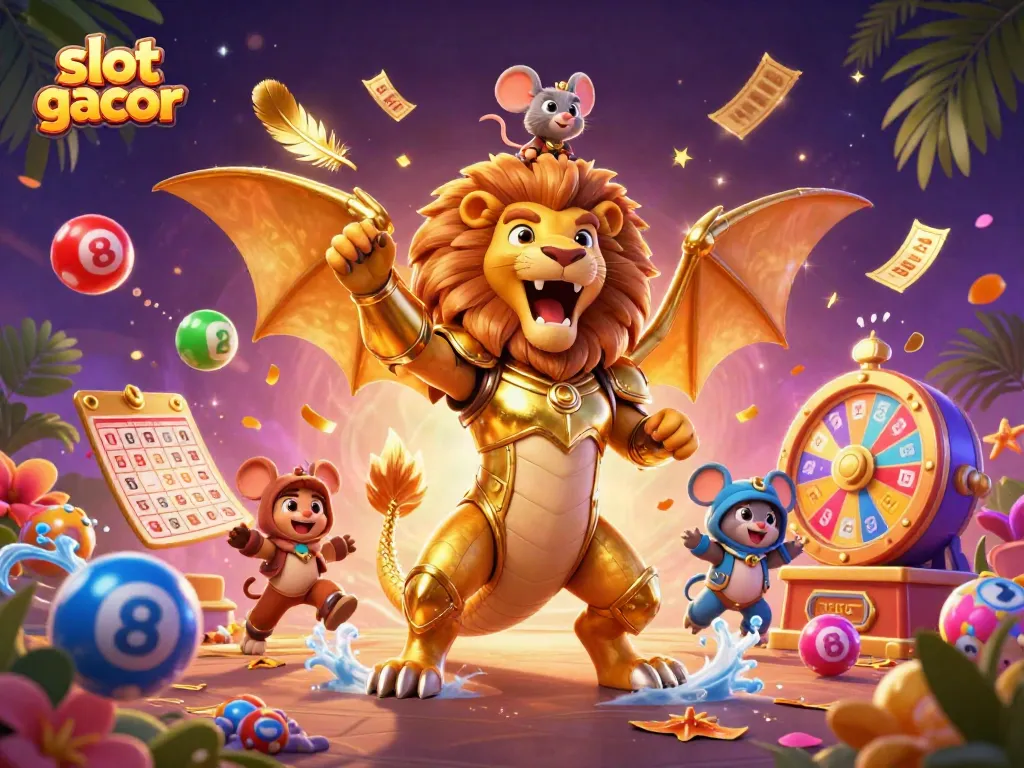 Menghasilkan kemenangan besar dengan slot gacor melalui ilustrasi 3D kartun yang dinamis dan penuh warna.