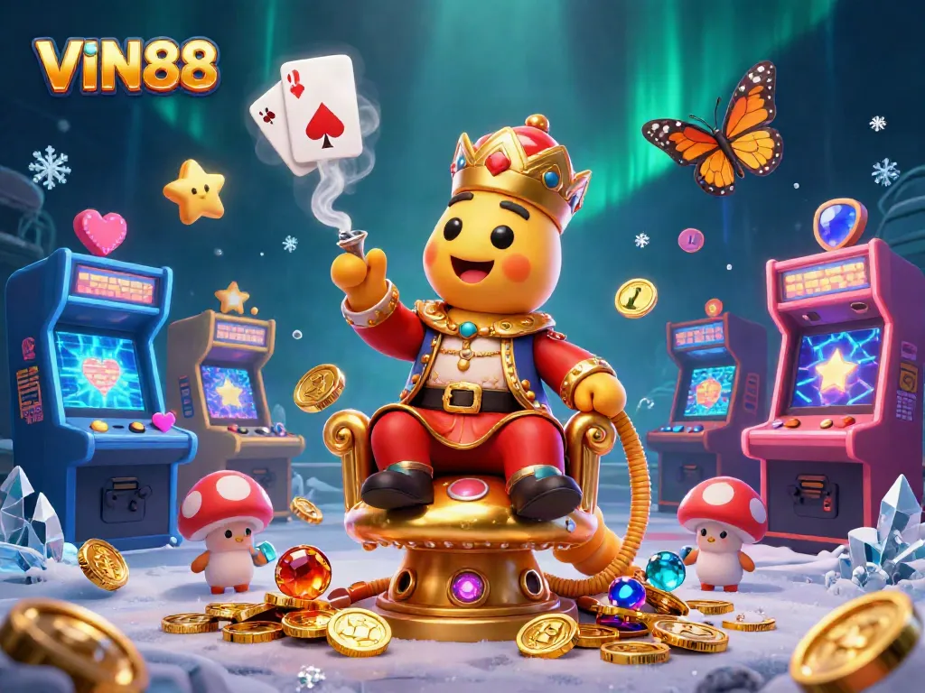 Experience the thrill of VIN88 with vibrant casino elements and captivating characters.