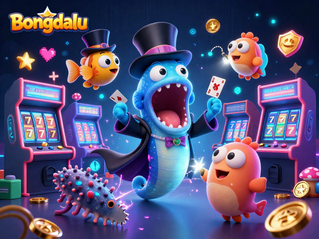 Bongdalu showcases a vibrant 3D casino scene with unique underwater characters performing brilliant magic tricks.