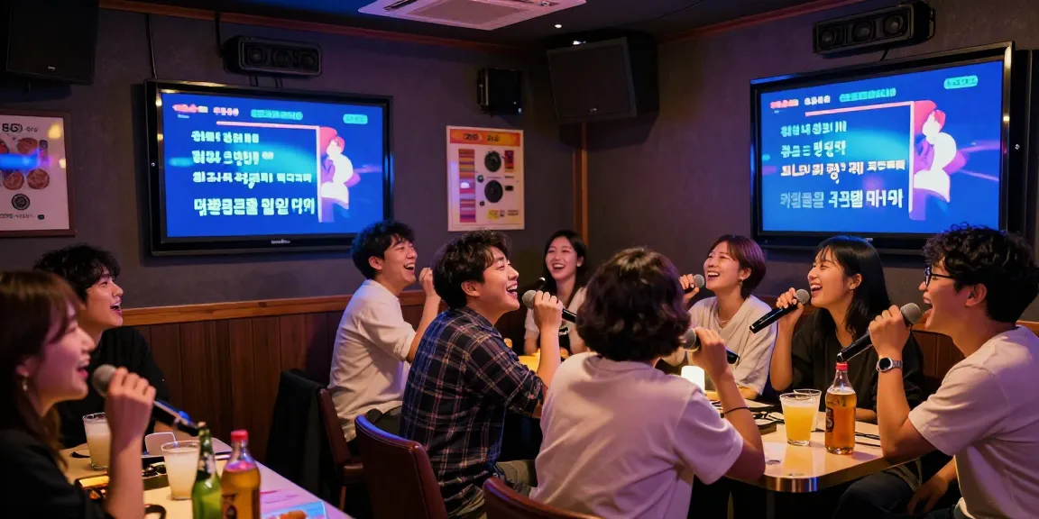 제주유흥에서 노래 부르며 즐거운 시간을 보내는 사람들