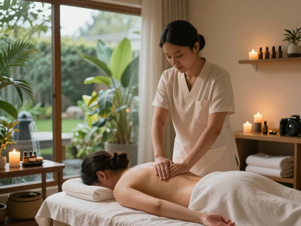 Relaxing Swedish massage therapy session in a serene spa setting.