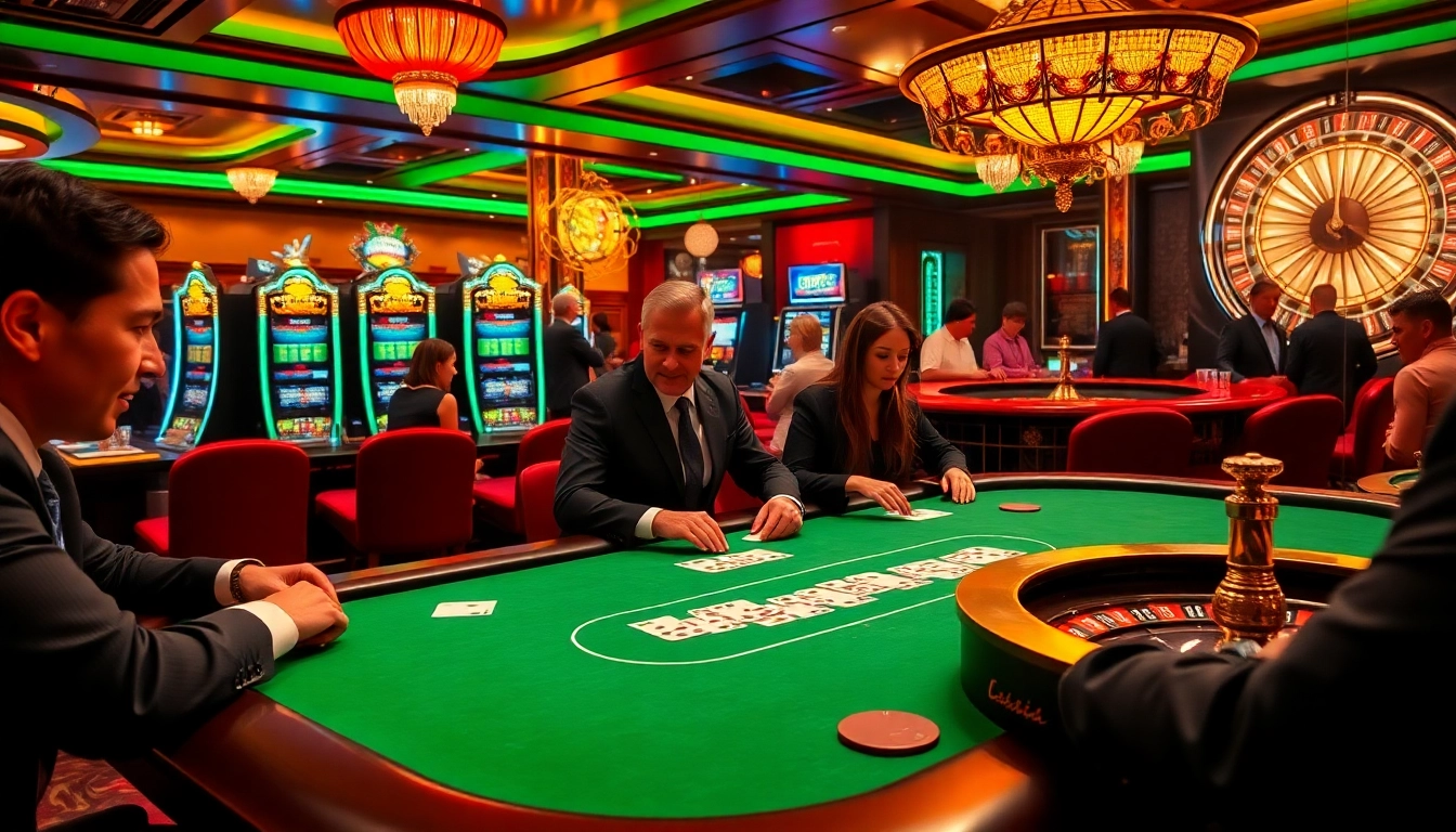 Winning strategies from an immigration lawyer sydney creating excitement at a poker table in a luxurious casino setting.