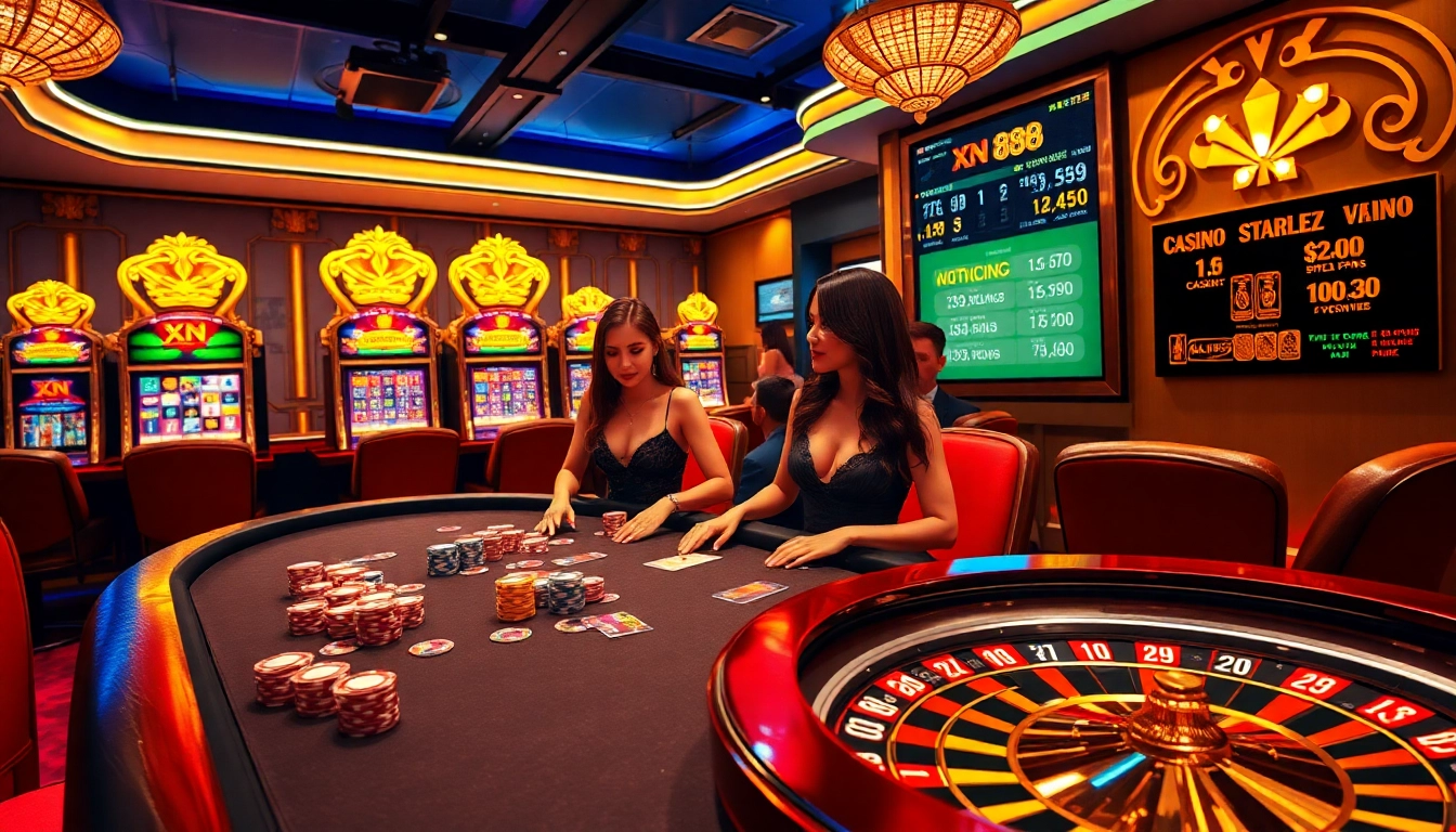 Experience thrilling action at XN 88's poker table with vibrant chips and cards.