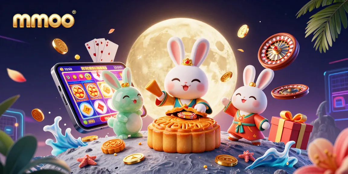 Experience mmoo's vibrant casino world with 3D characters, poker chips, and dynamic gaming elements.