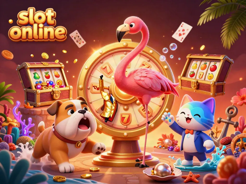Mainan slot online yang menyenangkan saat memainkan mesin slot dan memutar roda keberuntungan.