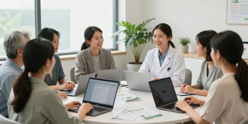 Patients consulting for their OK MMJ card in a welcoming medical office.