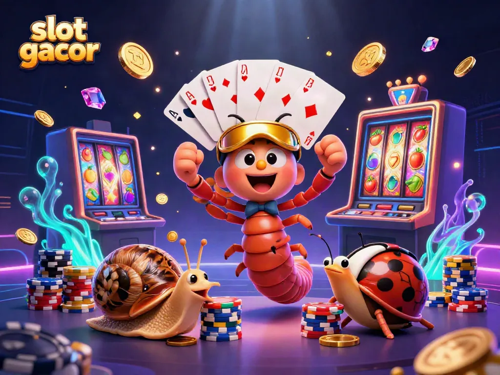 Slot gacor: bermain slot dengan dealer unik dan simbol keberuntungan di atas meja.