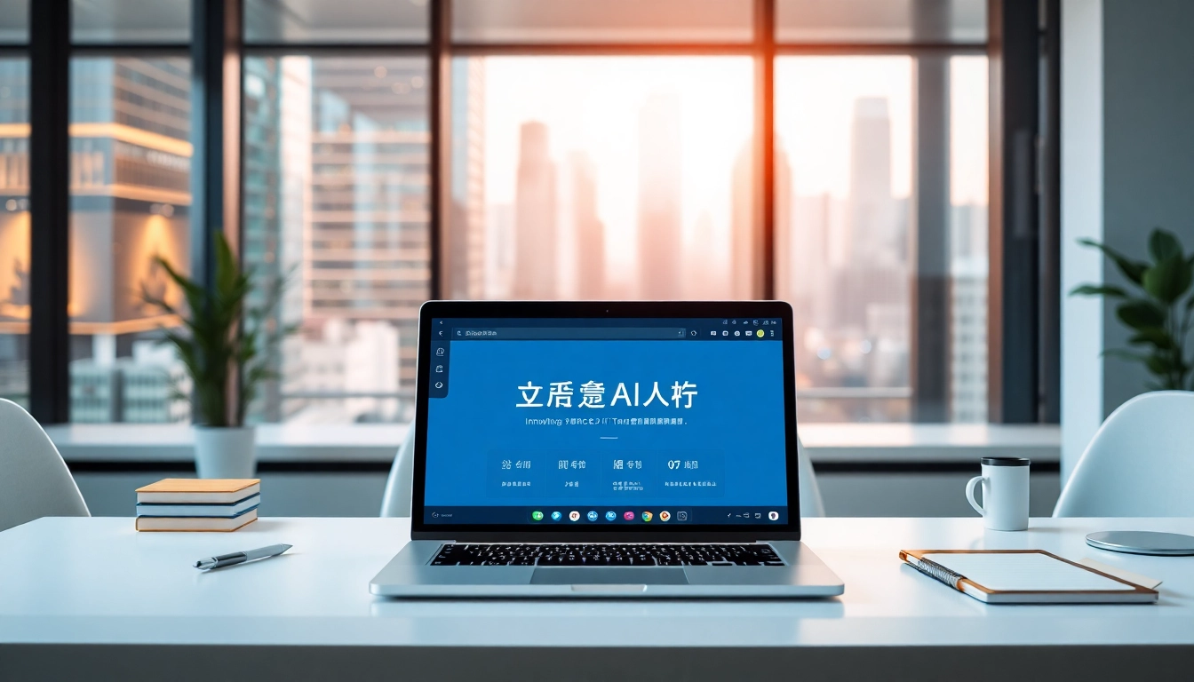AI-driven translation tools showcased on 有道翻译 interface in a modern workspace.