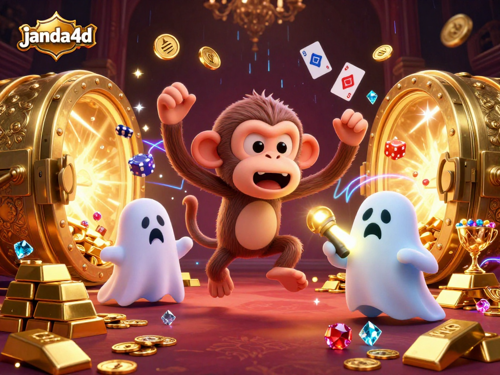 Engage with the exciting janda4d gaming experience featuring a playful poltergeist monkey and ghost-hunter puppy.