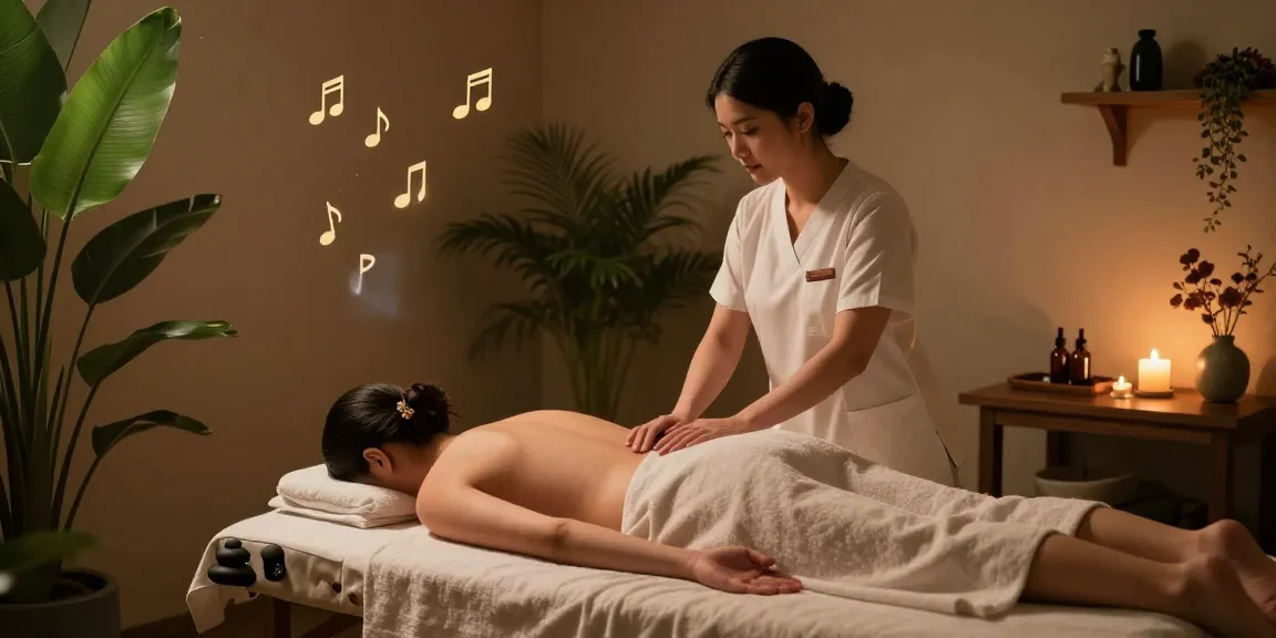 Calm massage therapy session illustrating 구로마사지 in a tranquil spa environment.