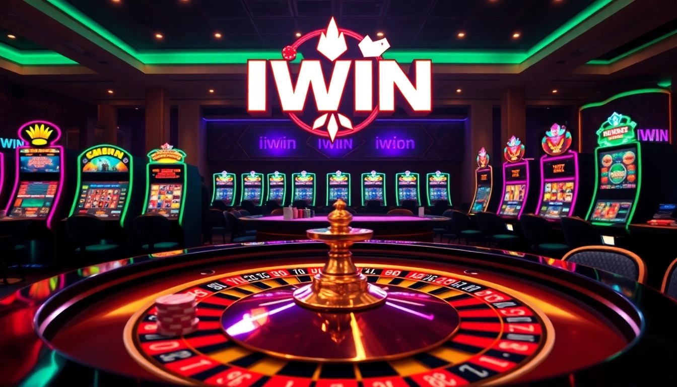 Players enjoying the thrilling atmosphere at iwin.cn.com, featuring roulette and slot machines.