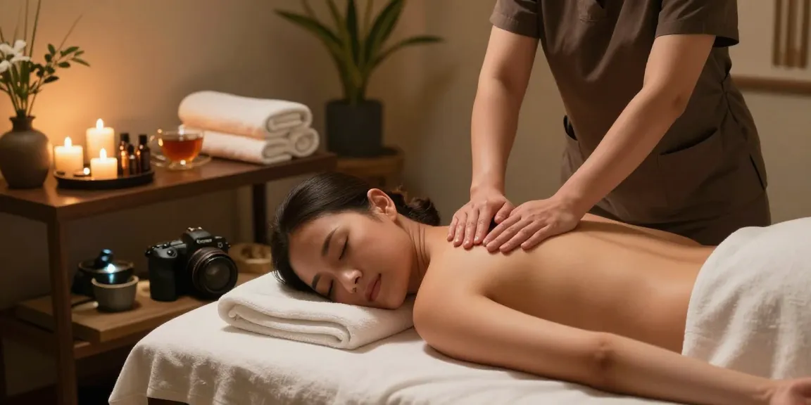 Relaxing 서울출장마사지 session in a serene spa environment with a therapist