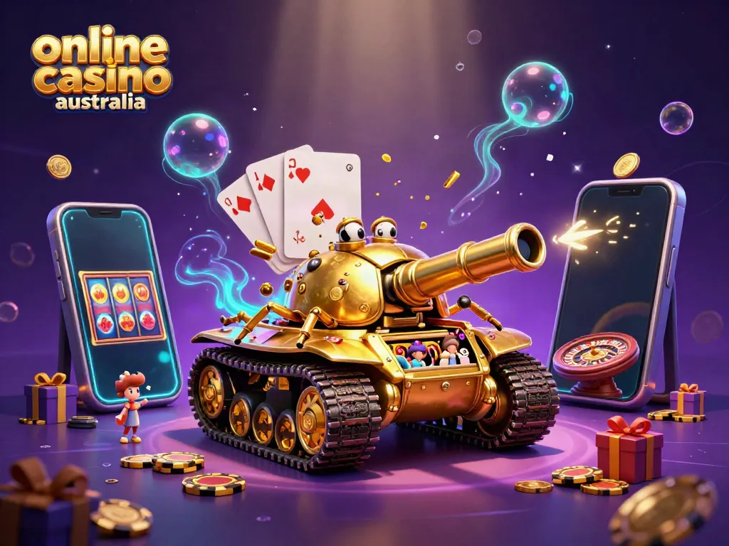Experience excitement at an online casino in Australia with a dynamic golden beetle tank revealing a miniature casino.